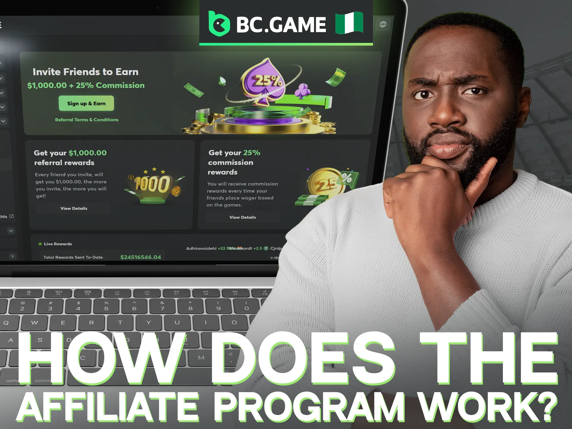 You can generate a consistent income simply by bringing new customers to the BC Game platform.