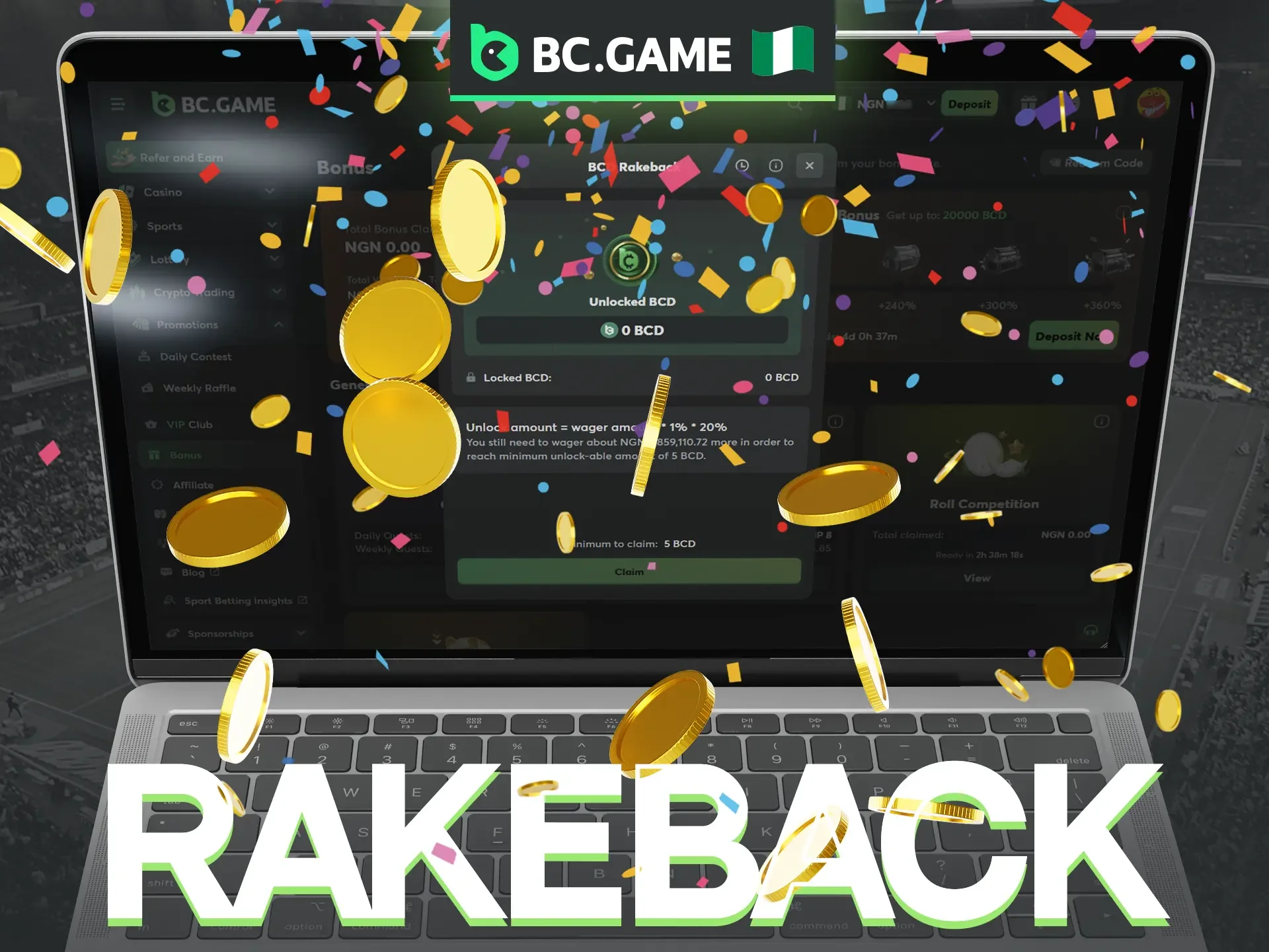 Boost your winning potential with the exclusive BC Game Rakeback bonus.