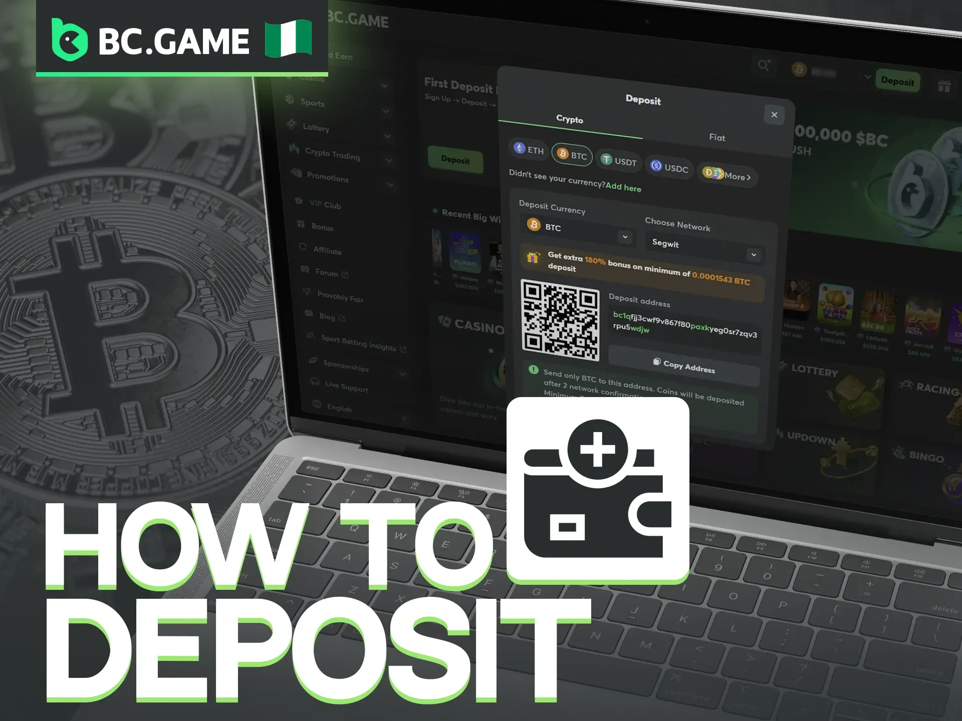 A comprehensive walkthrough for making deposits at BC Game.