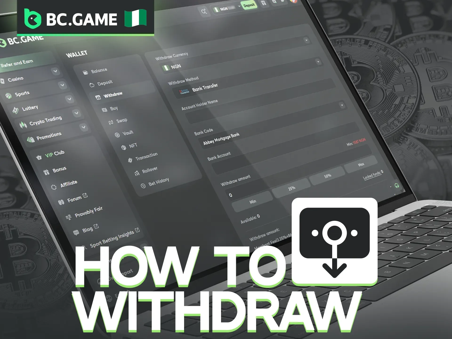A detailed, step-by-step guide to withdrawing your money from BC Game.