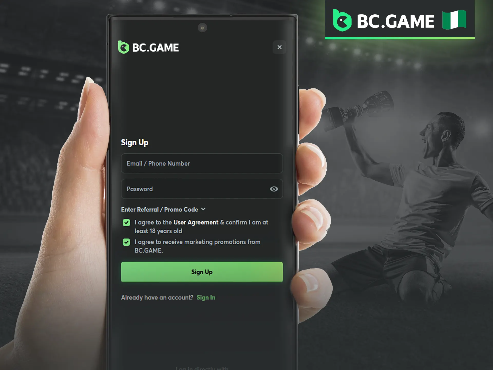 Set up your BC Game casino mobile account in just a few quick steps.