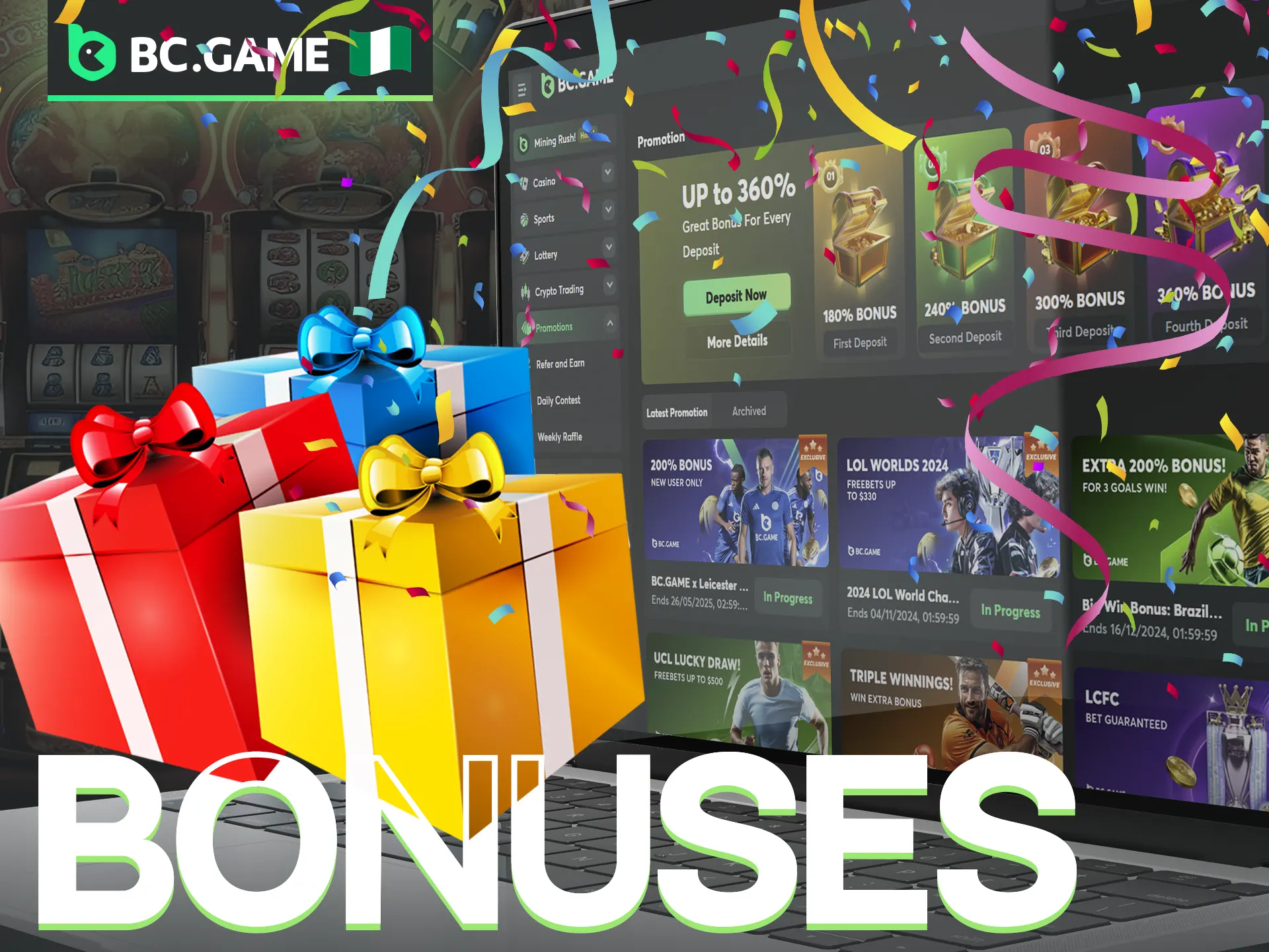 Enjoy guaranteed bonuses and rewards while playing slots at BC Game.