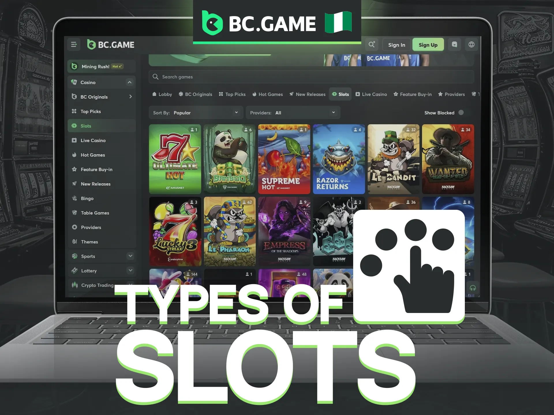Nigerian players have access to a vast and varied library of slots at BC Game.