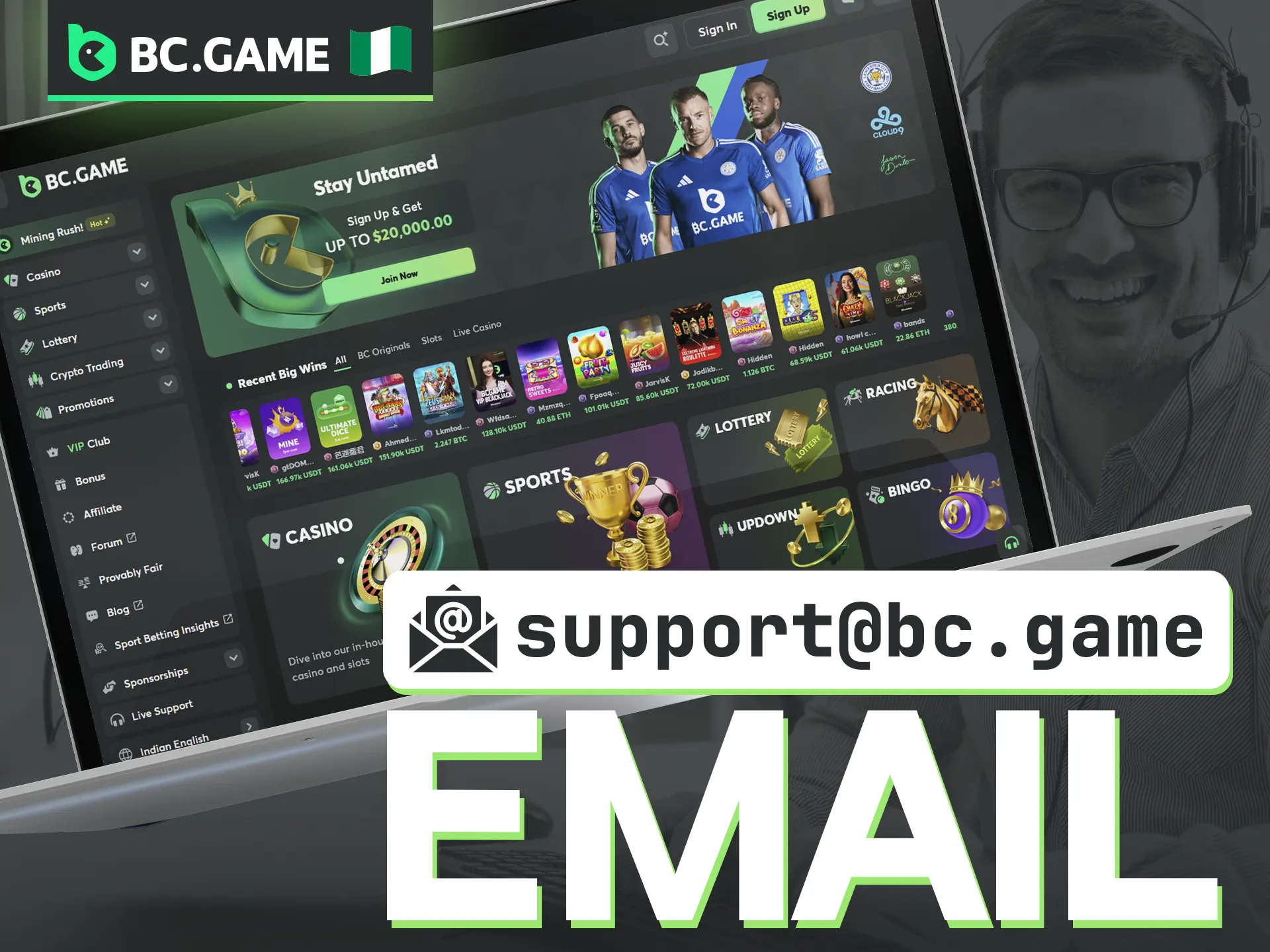 Send an email to the BC Game support team to get clear, in-depth answers to all your queries.