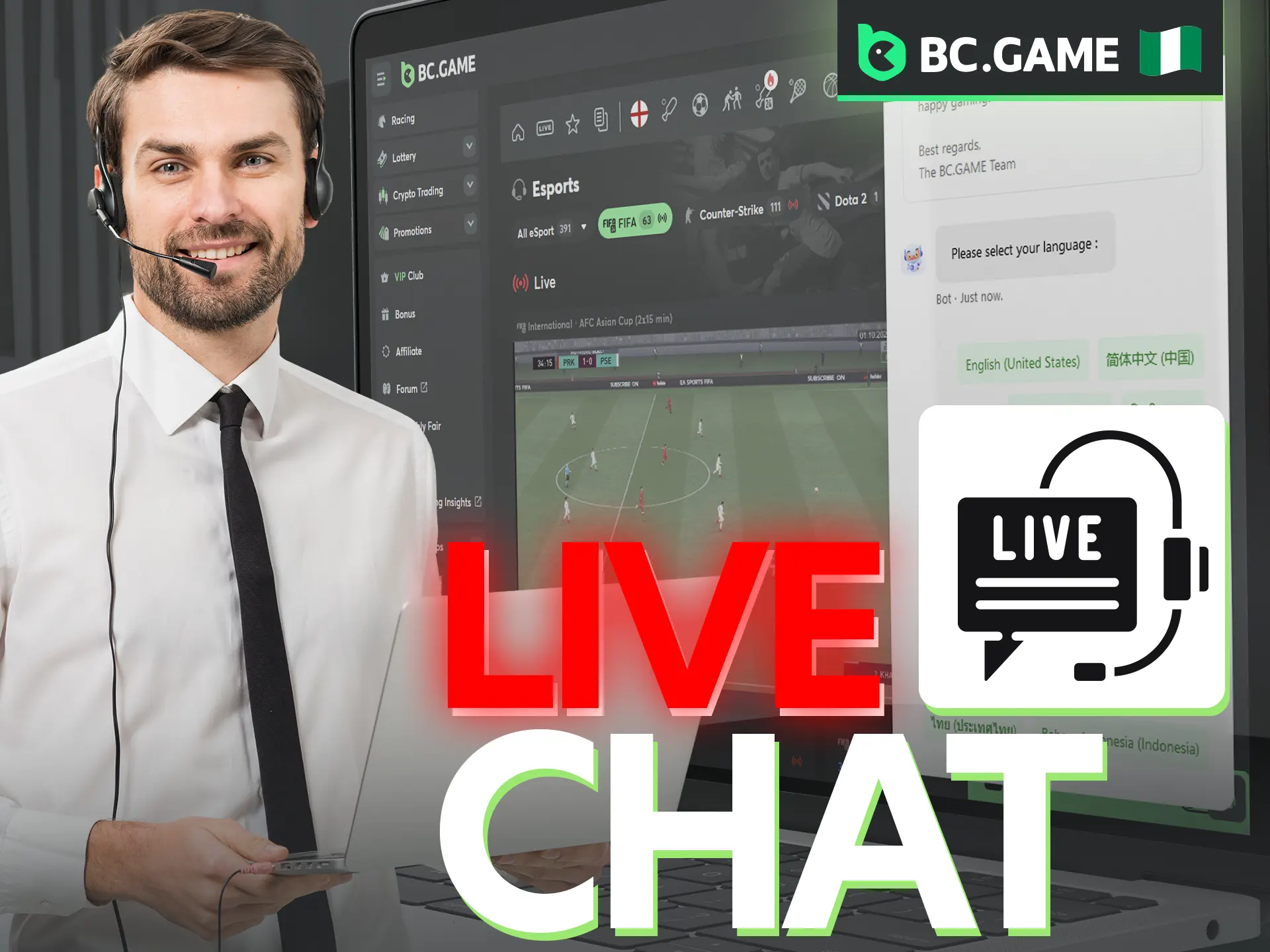 Use the integrated live chat on the BC Game website for the fastest possible response from our support team.