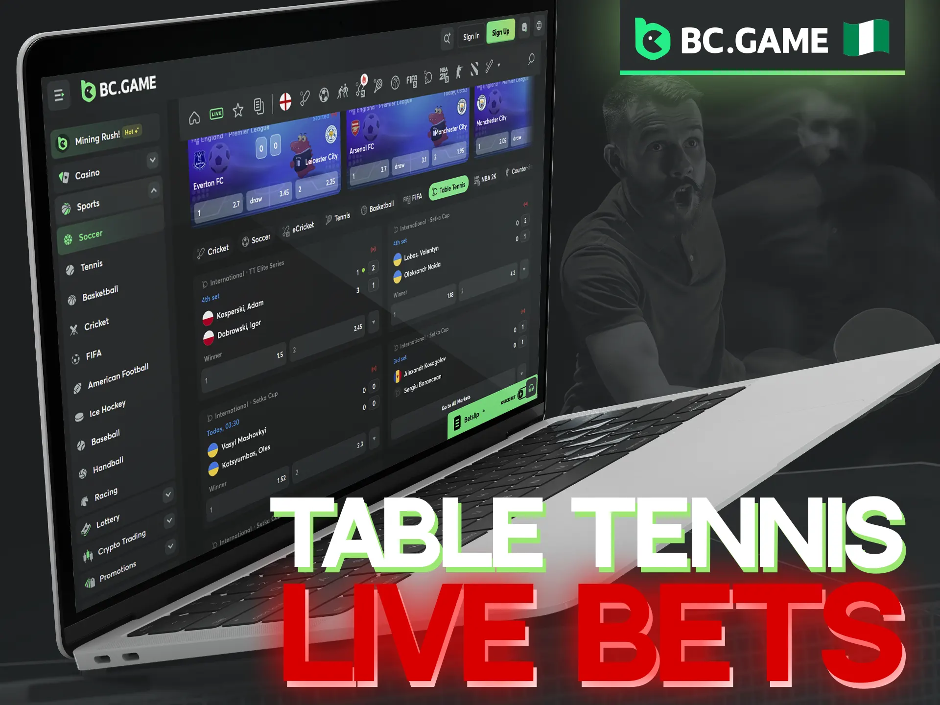 Nigerian users can dive into live betting on BC Game, placing wagers in real-time as the match unfolds.