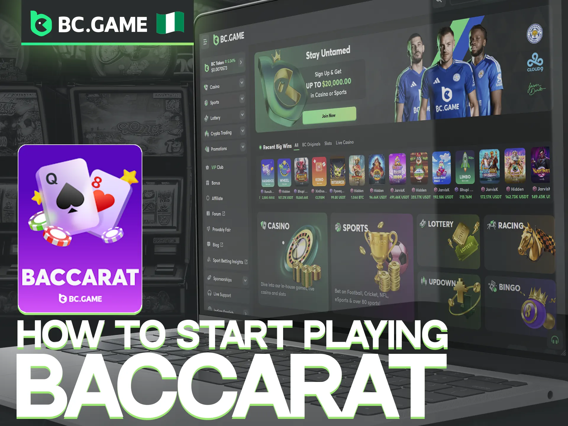 Starting your first game of Baccarat at BC Game is a breeze.