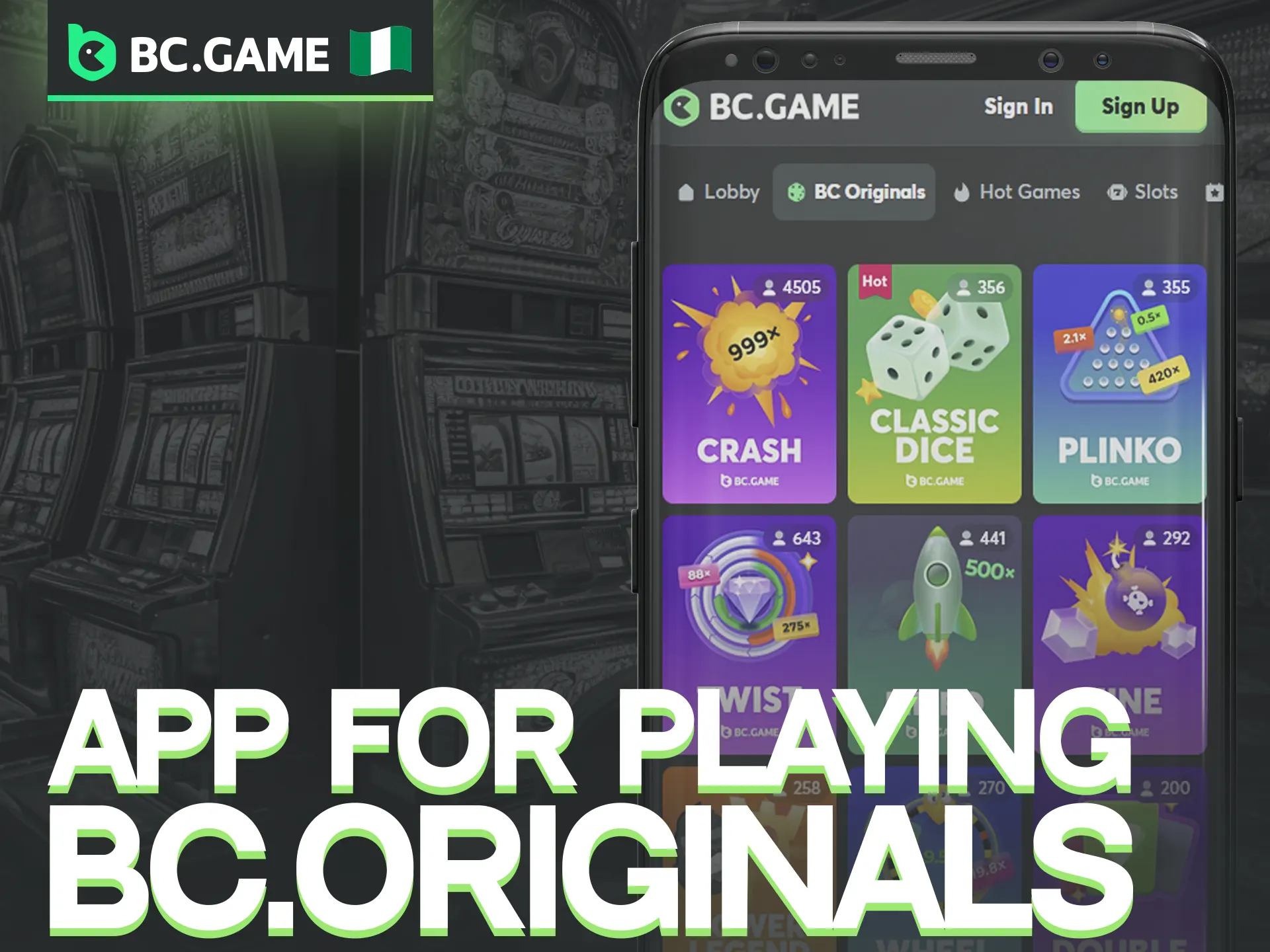 The BC Game mobile experience gives you instant access to all Originals.