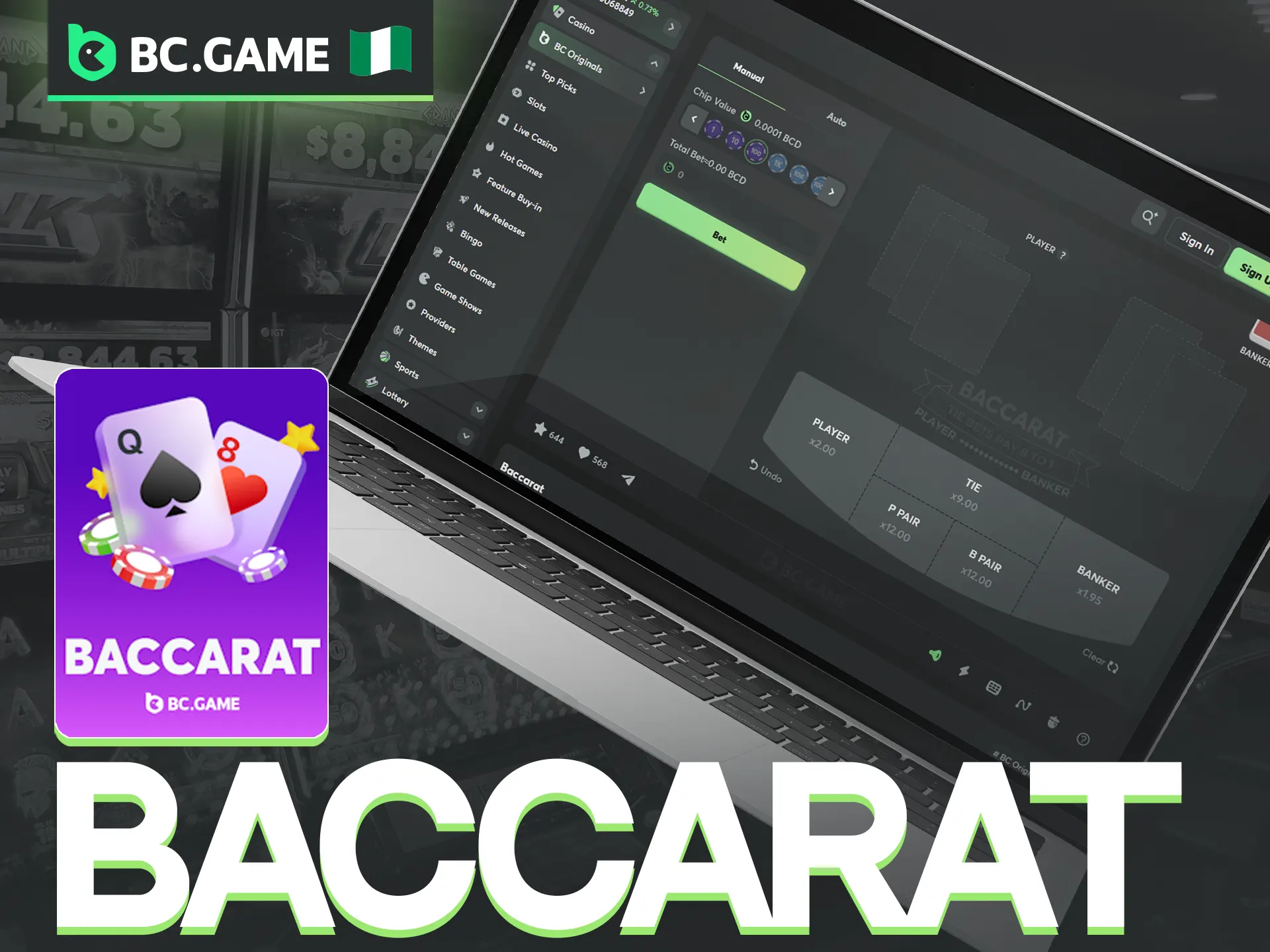 Experience the high odds of Baccarat on the BC Game platform.