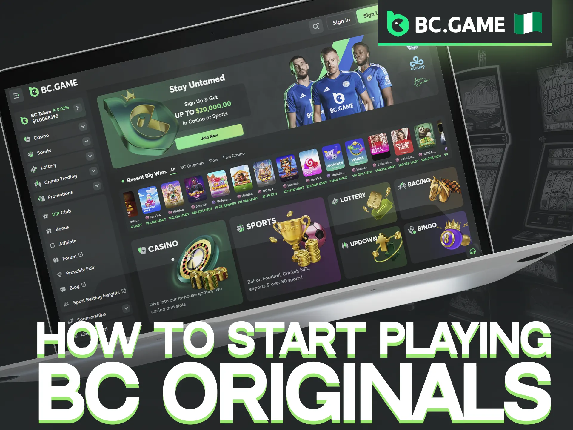 Accessing the BC Originals collection on the BC Game platform is quick and effortless.