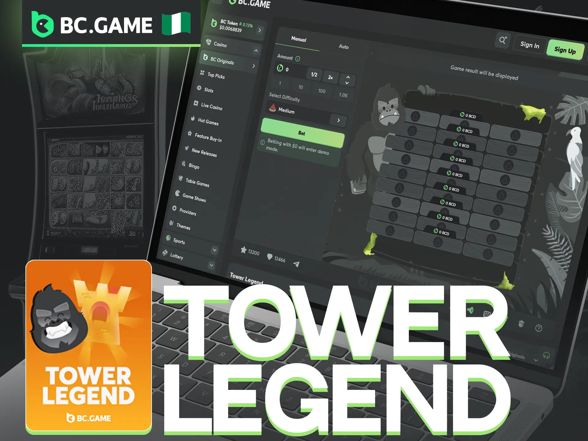 Scale the heights and boost your winnings in Tower Legend on BC Game.