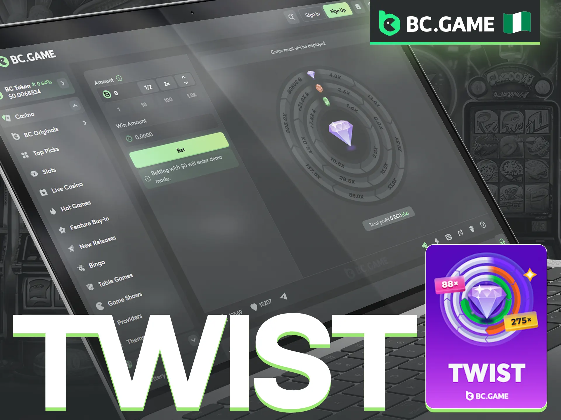 Twist is a multiplayer game at BC Game.