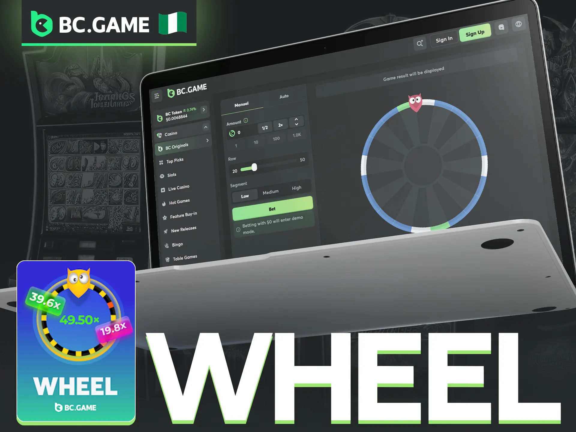 Give the wheel a spin and win big with BC Game Originals.