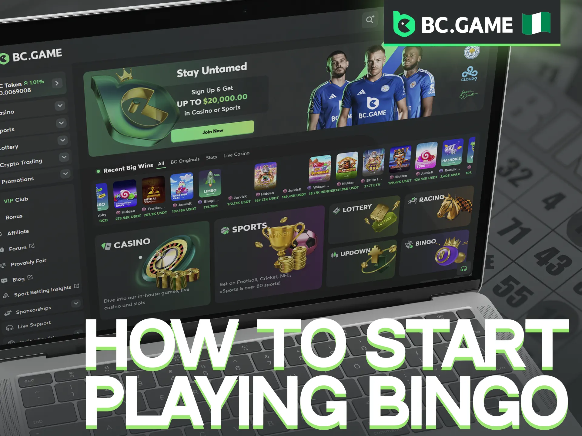 Just follow these basic steps to jump into the bingo action at BC Game.