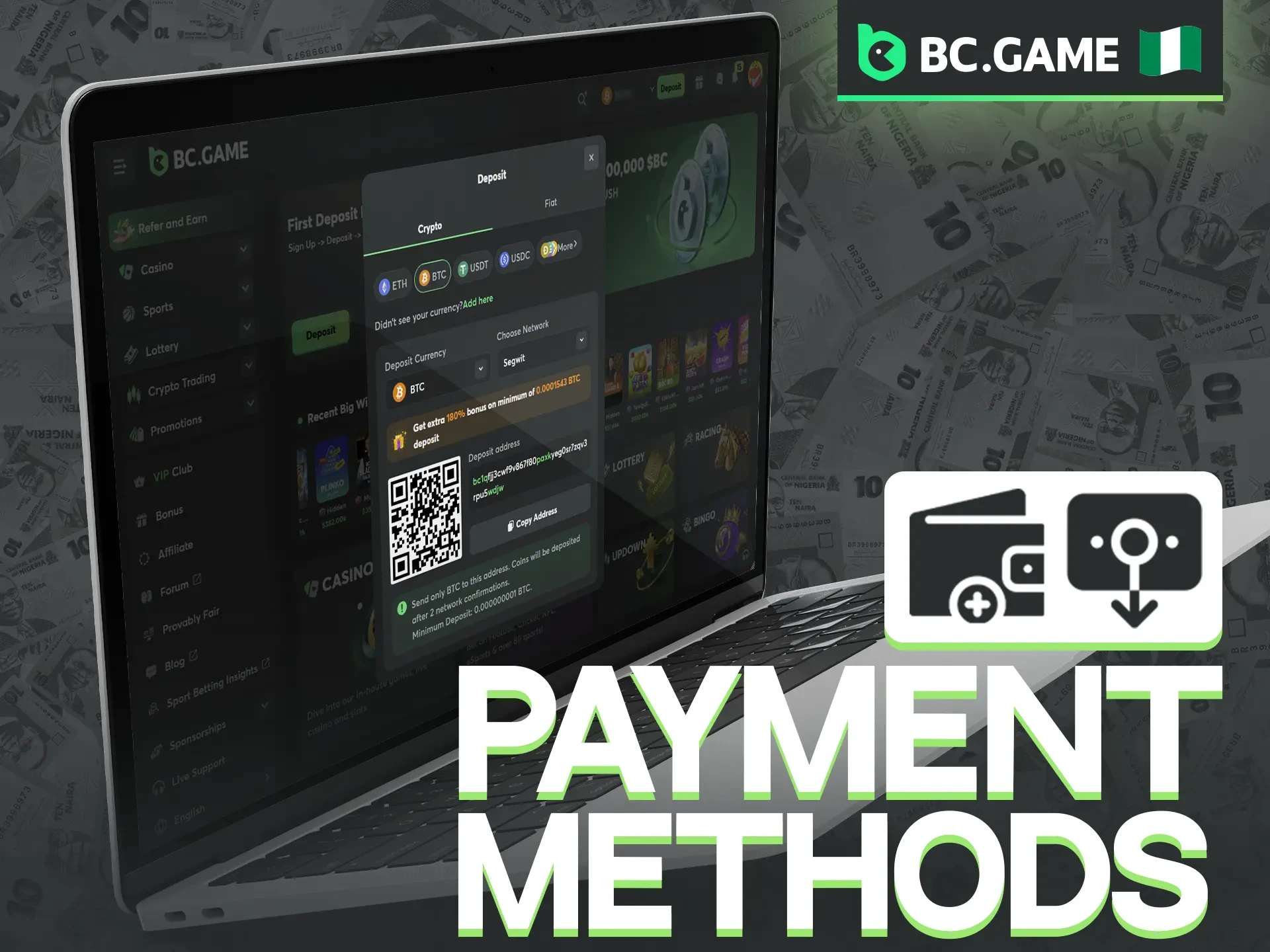 A diverse array of payment gateways is supported by BC Game.