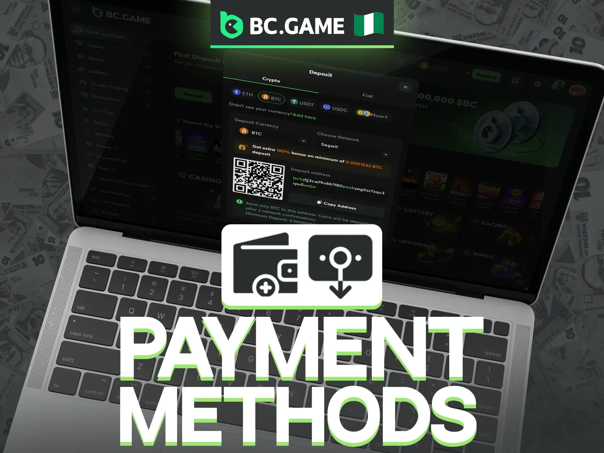 A variety of flexible payment methods are supported by BC Game.