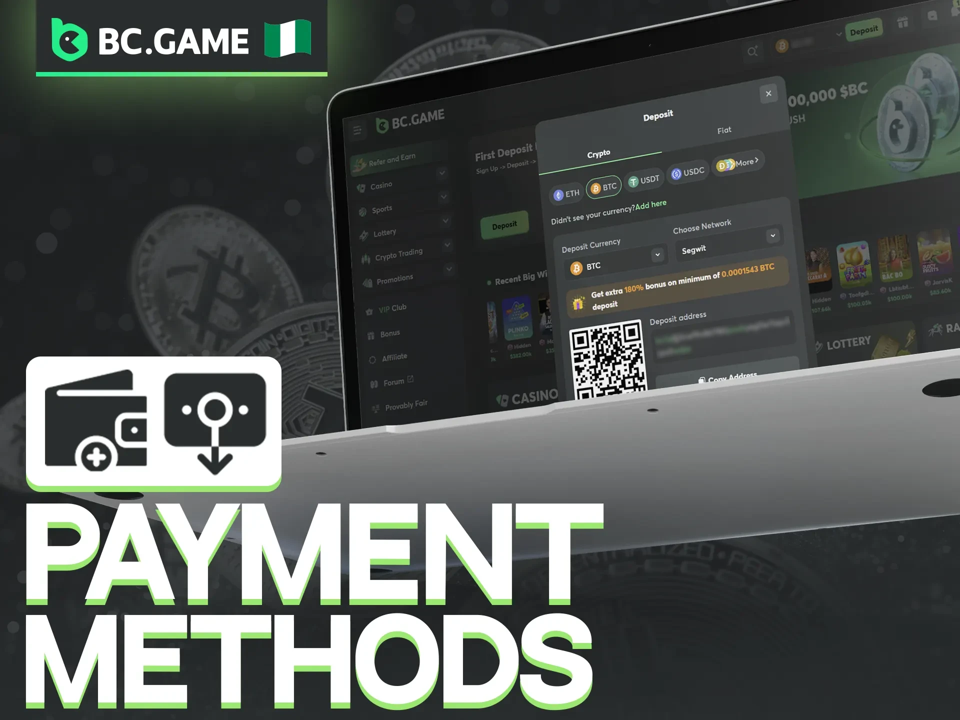 The BC Game platform supports a wide array of payment methods.