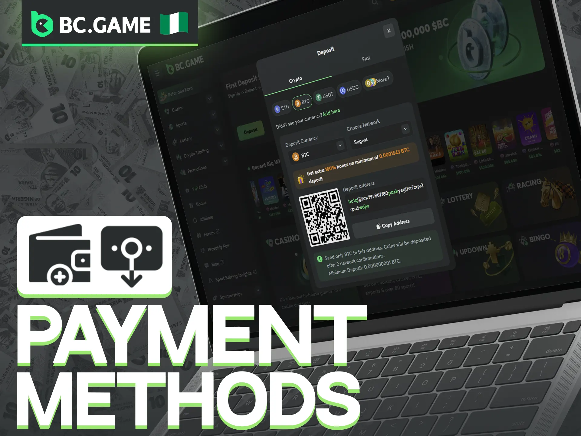BC Game provides a wide array of versatile payment options.