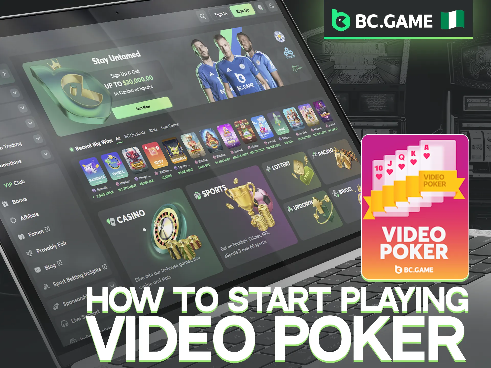 Getting started with Video Poker at BC Game is a breeze.