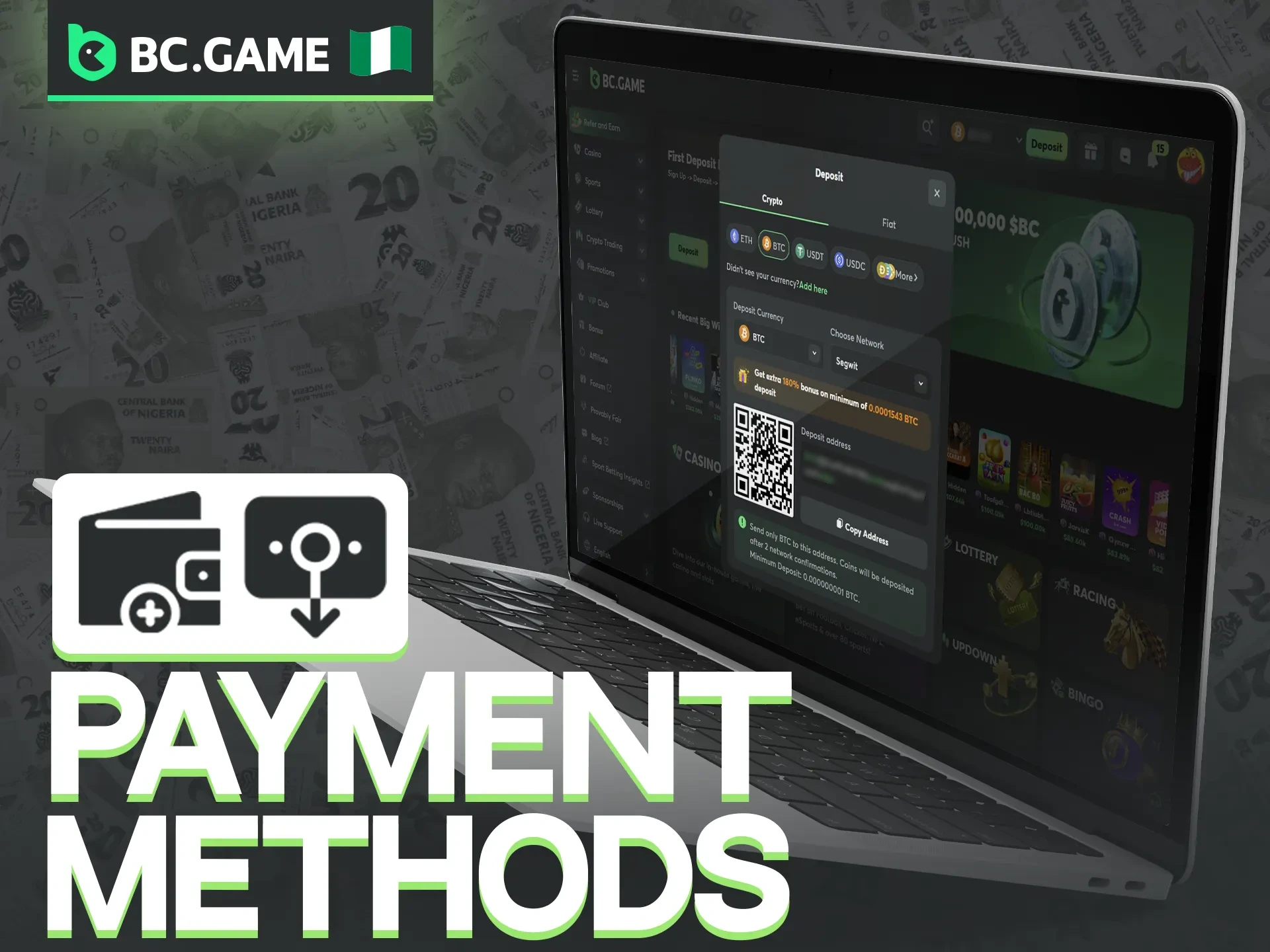 BC Game provides a flexible range of payment options to suit your preference.