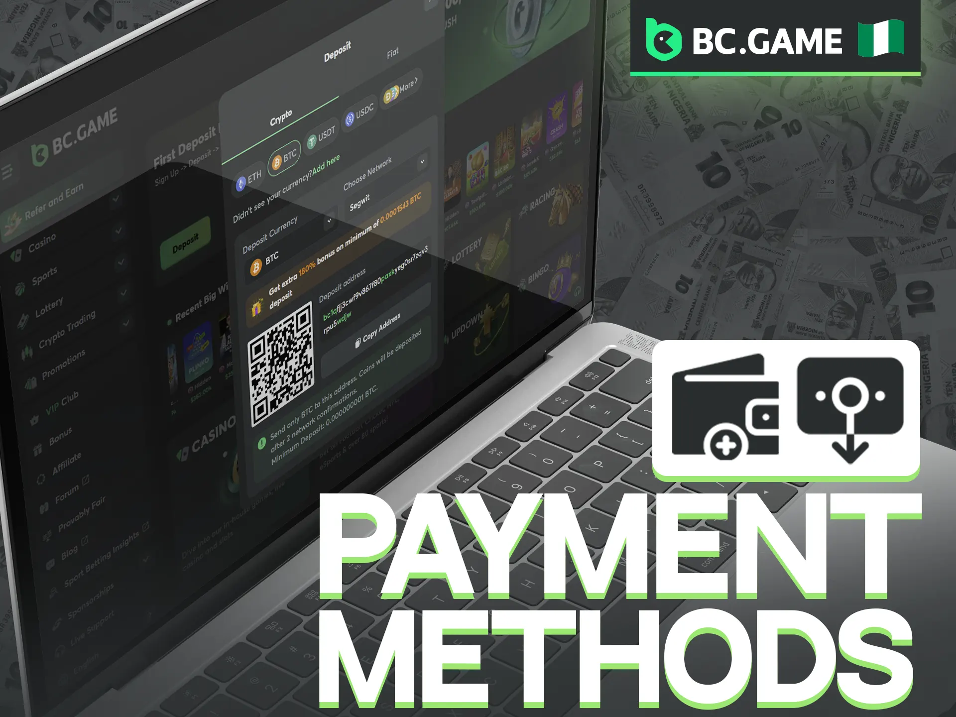 BC Game supports a diverse array of payment methods to suit your needs.