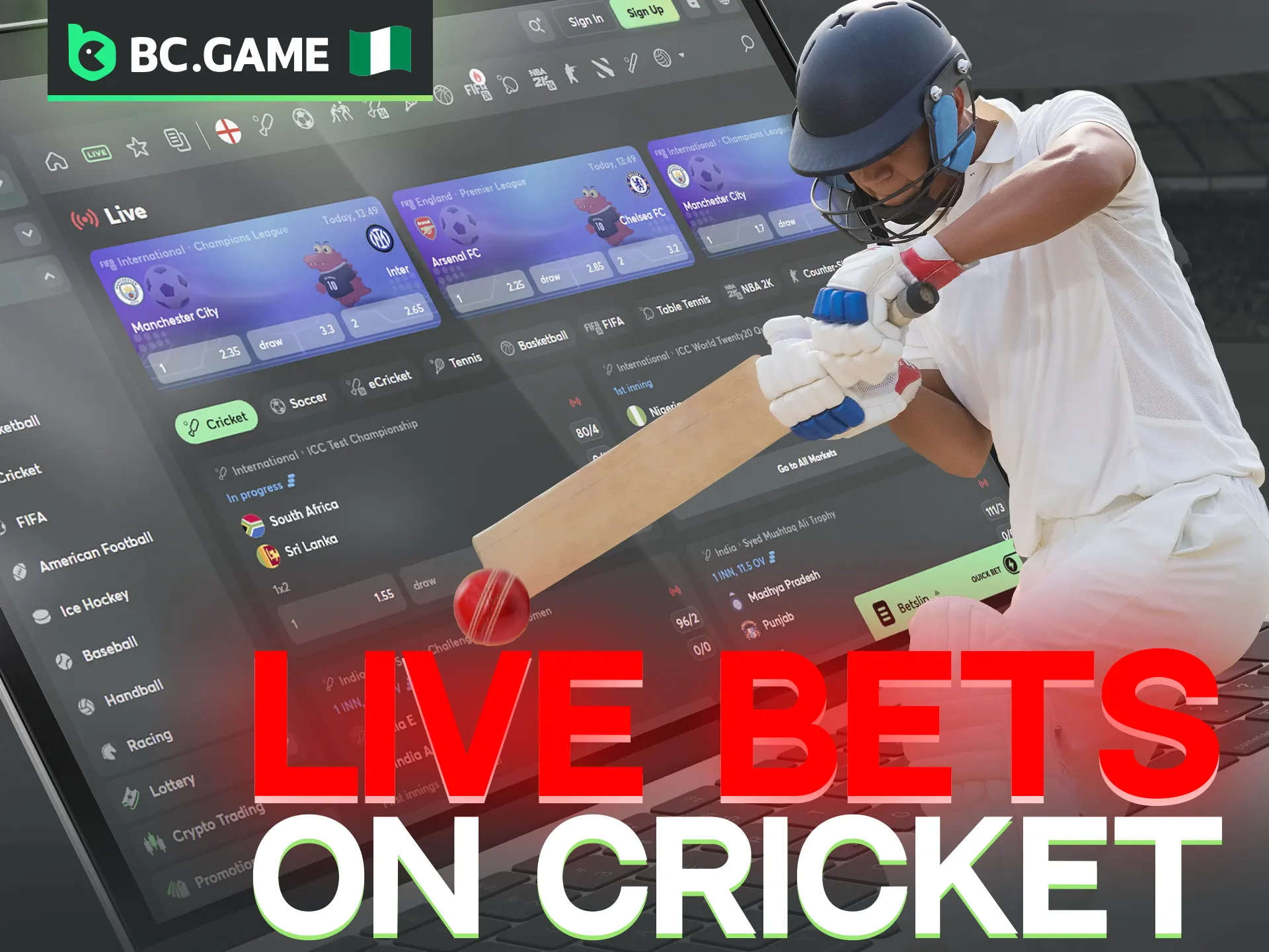 BC Game gives you the flexibility to place real-time bets as cricket matches progress.