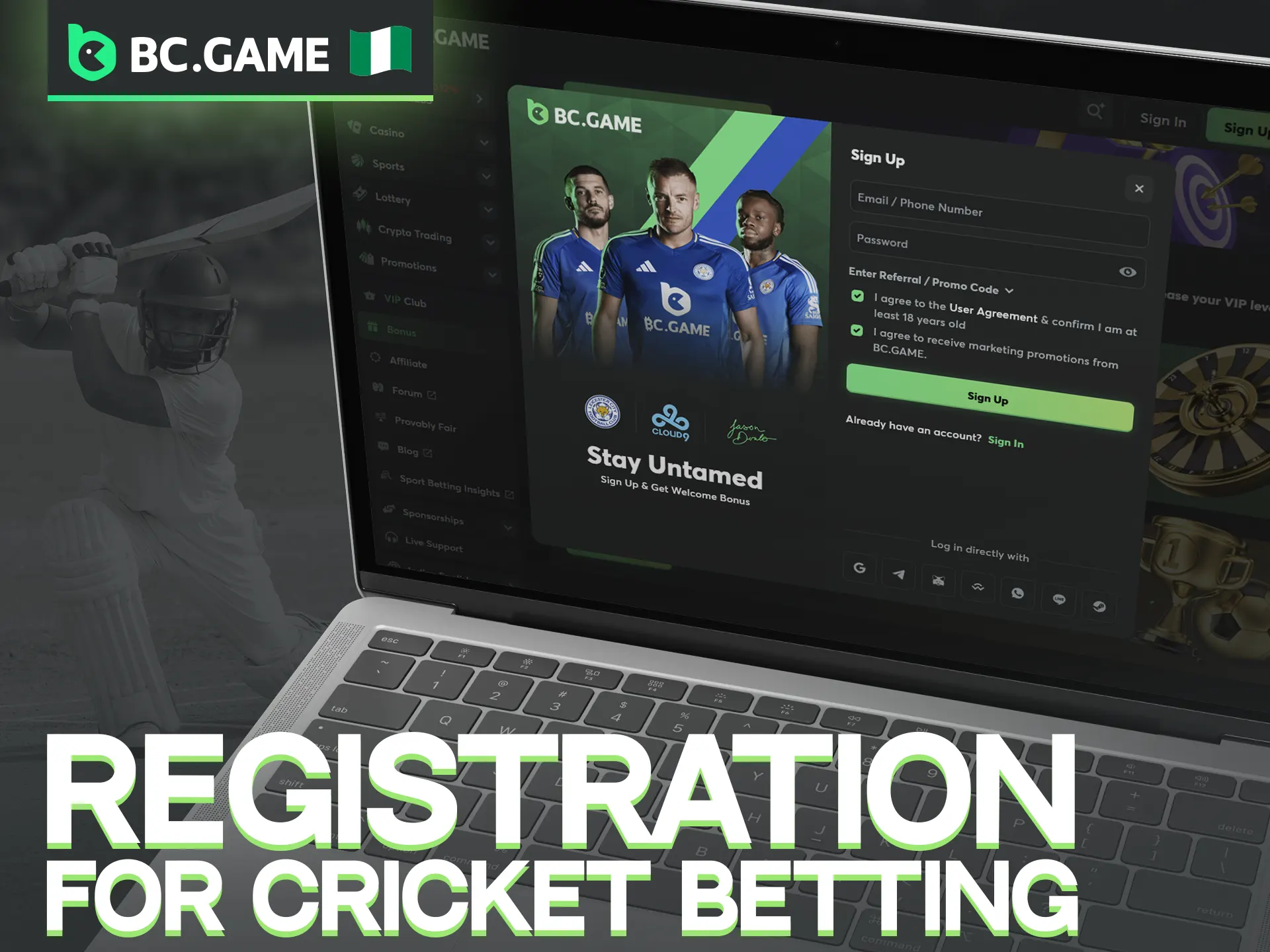 Create your account now and start exploring the cricket markets at BC Game.