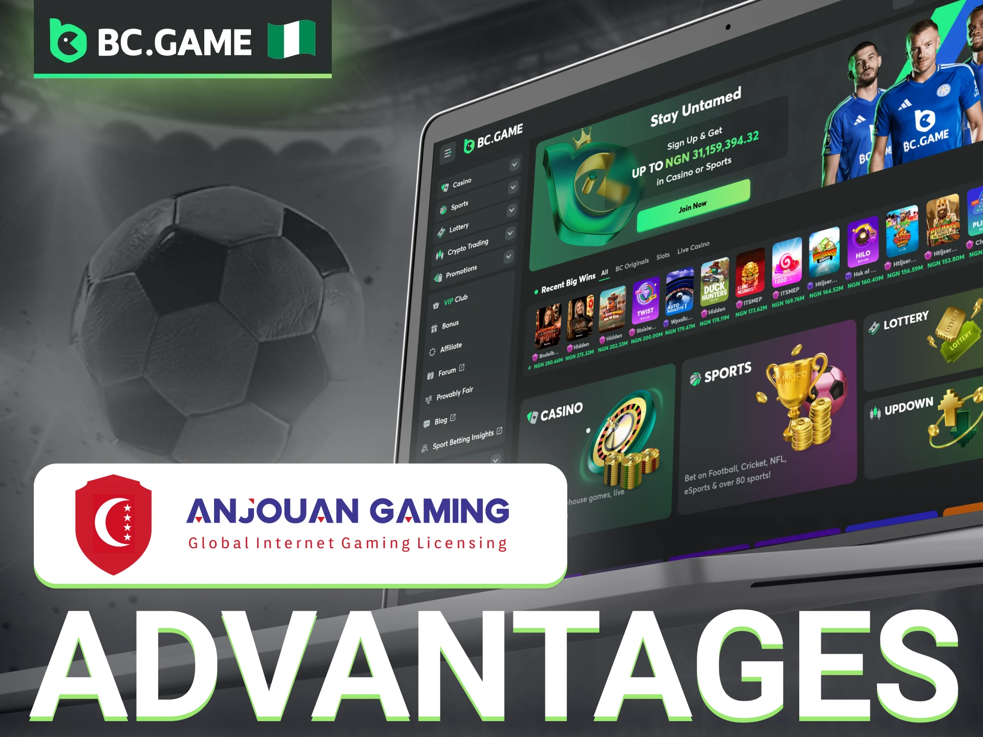 BC Game operates as a fully legal bookmaker and online casino, backed by its Anjouan licensing.