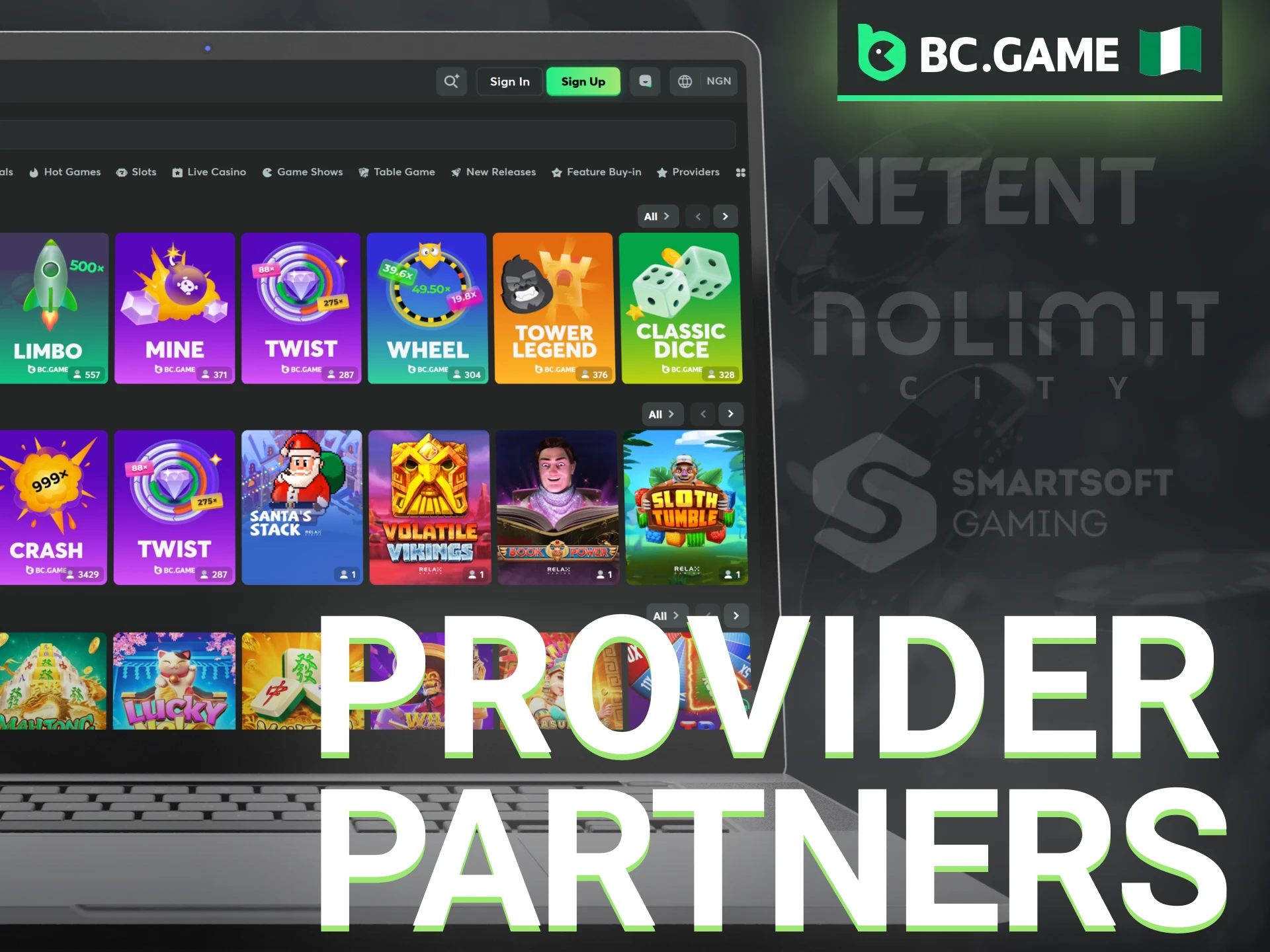 The BC Game crypto casino provides a vast selection of premium games sourced from the industry's leading developers.