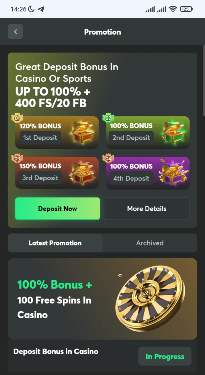 The BC Game app provides a generous selection of bonuses for both sports betting and casino gaming.