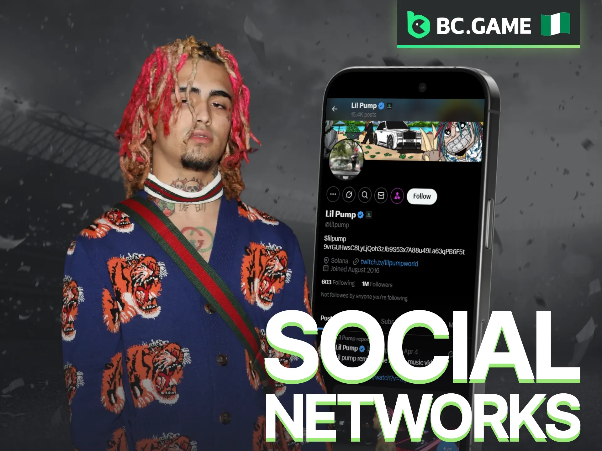 Don't miss a beat—follow Lil Pump and stay in the loop via BC Game's official social media pages.