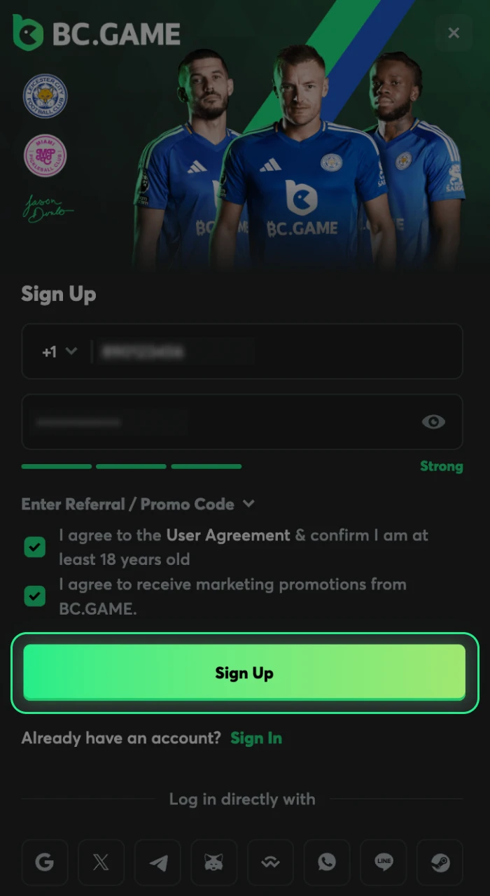 Once you've successfully logged into your BC Game account, you're all set to start betting.