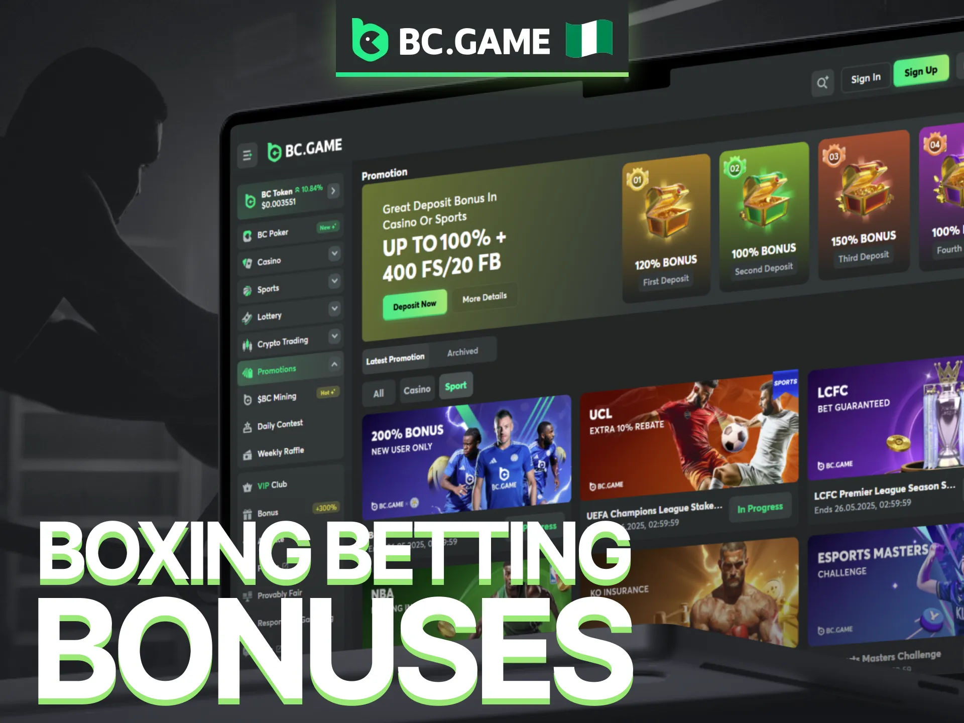 Claim your exclusive boxing bonuses at BC Game Nigeria.