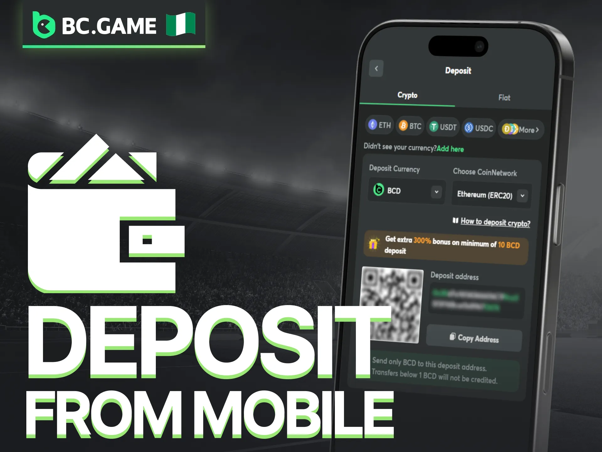 Funding your BC Game account on the go is completely effortless.