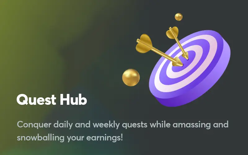 Earn extra rewards by completing various BC Game quests.