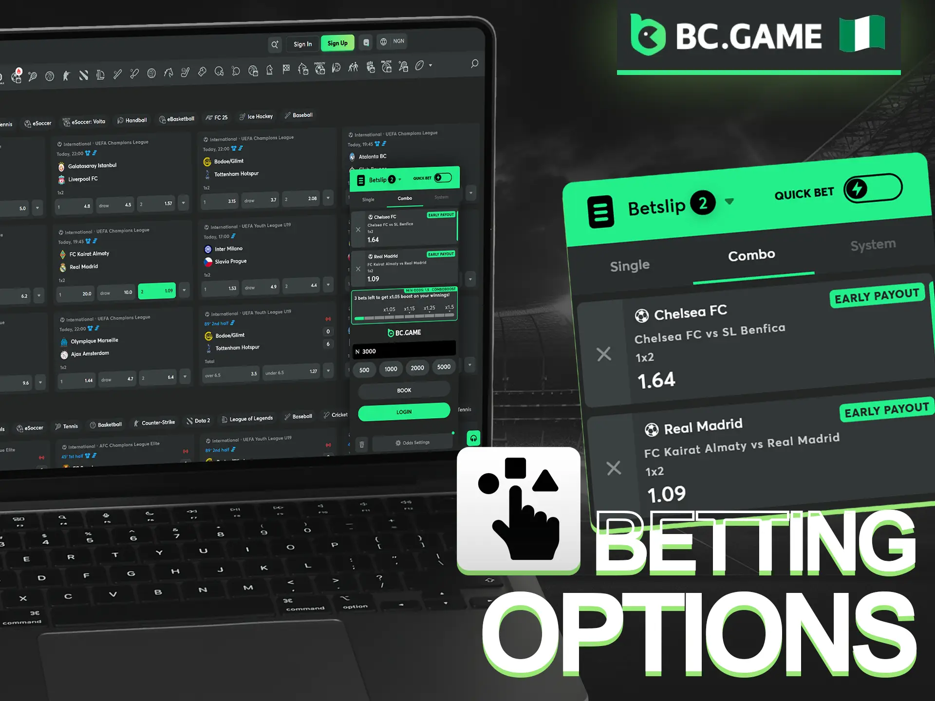Players at BC Game can choose from a diverse array of betting options tailored to different preferences.