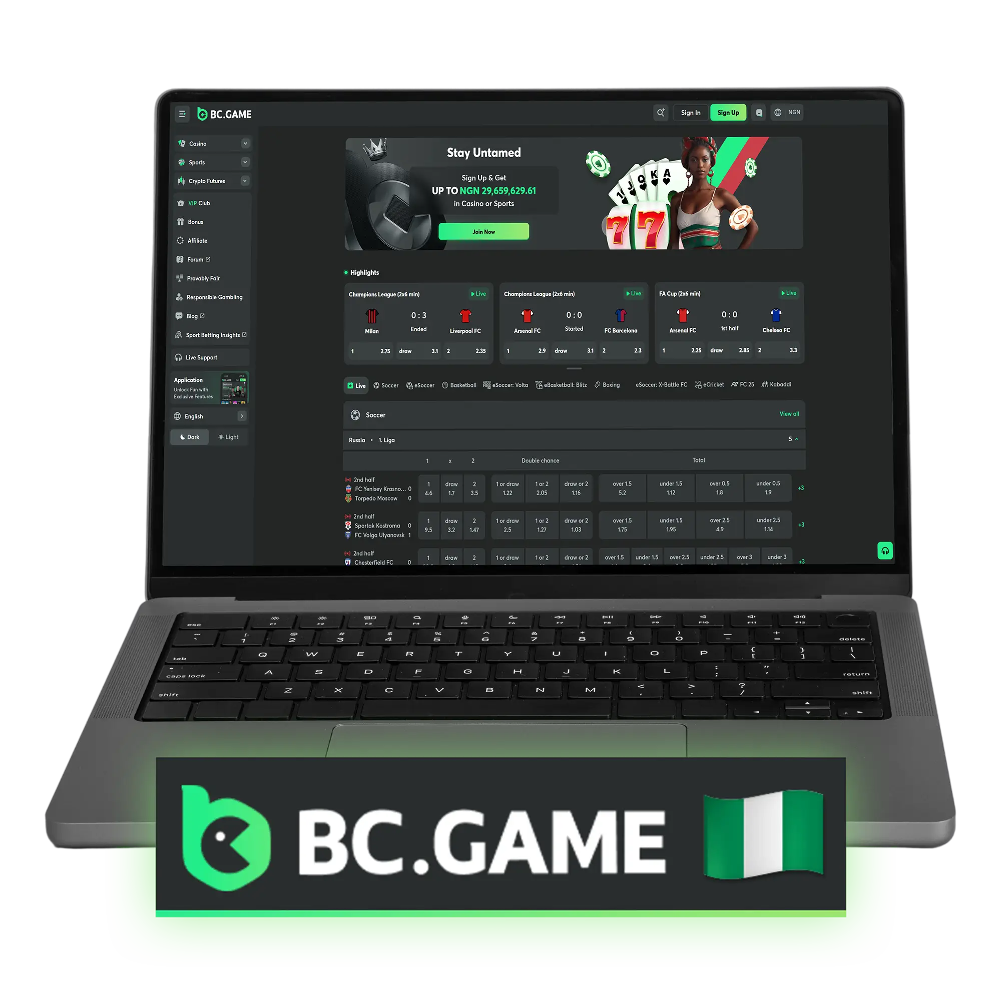 A fully licensed betting platform in Nigeria, BC Game delivers an exhaustive selection of casino entertainment and sports markets.