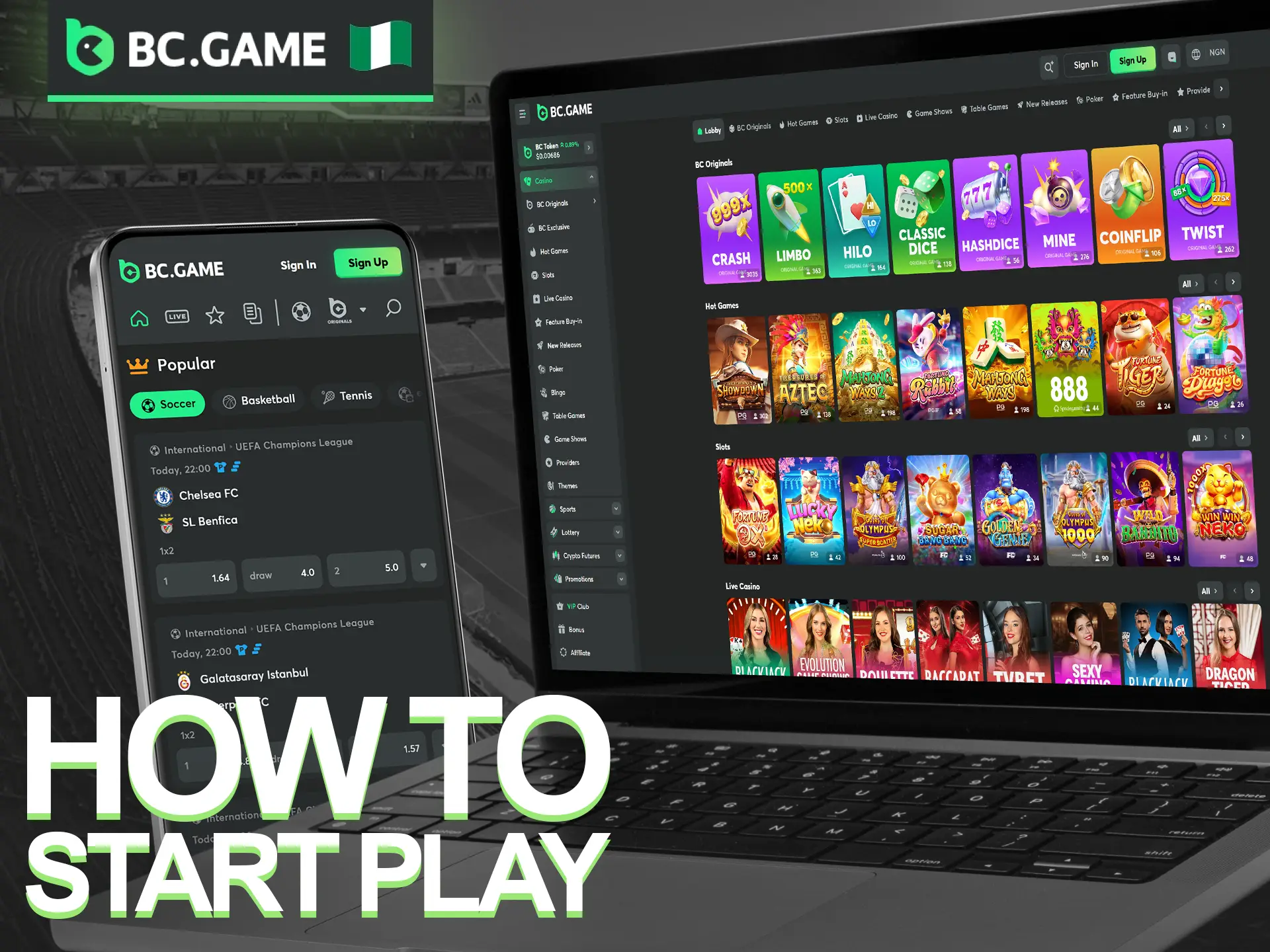 Just log in, top up your balance, and start enjoying the betting and gaming experience at BC Game.