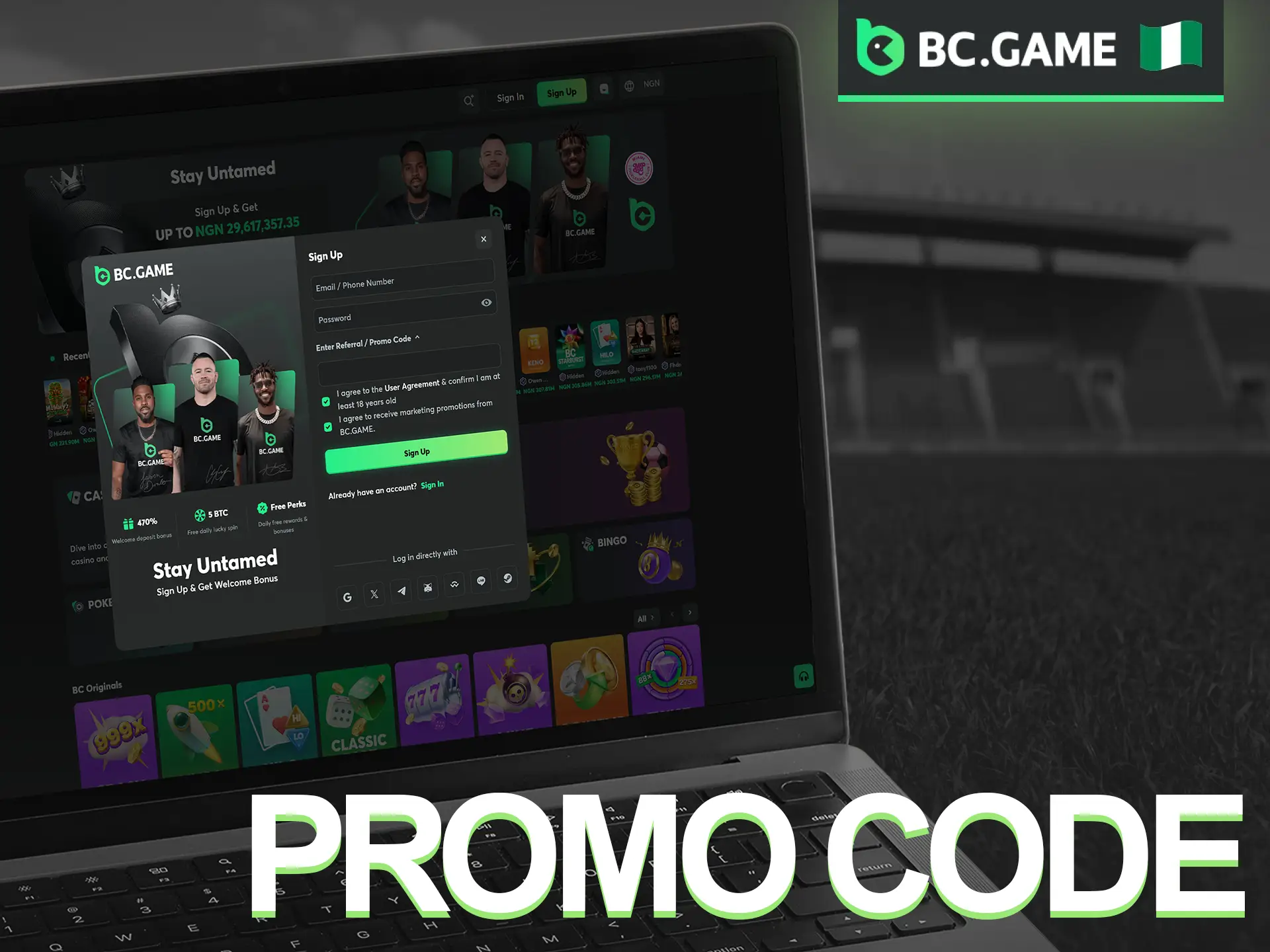 Use the promo code during your BC Game sign-up to grab some extra bonuses.