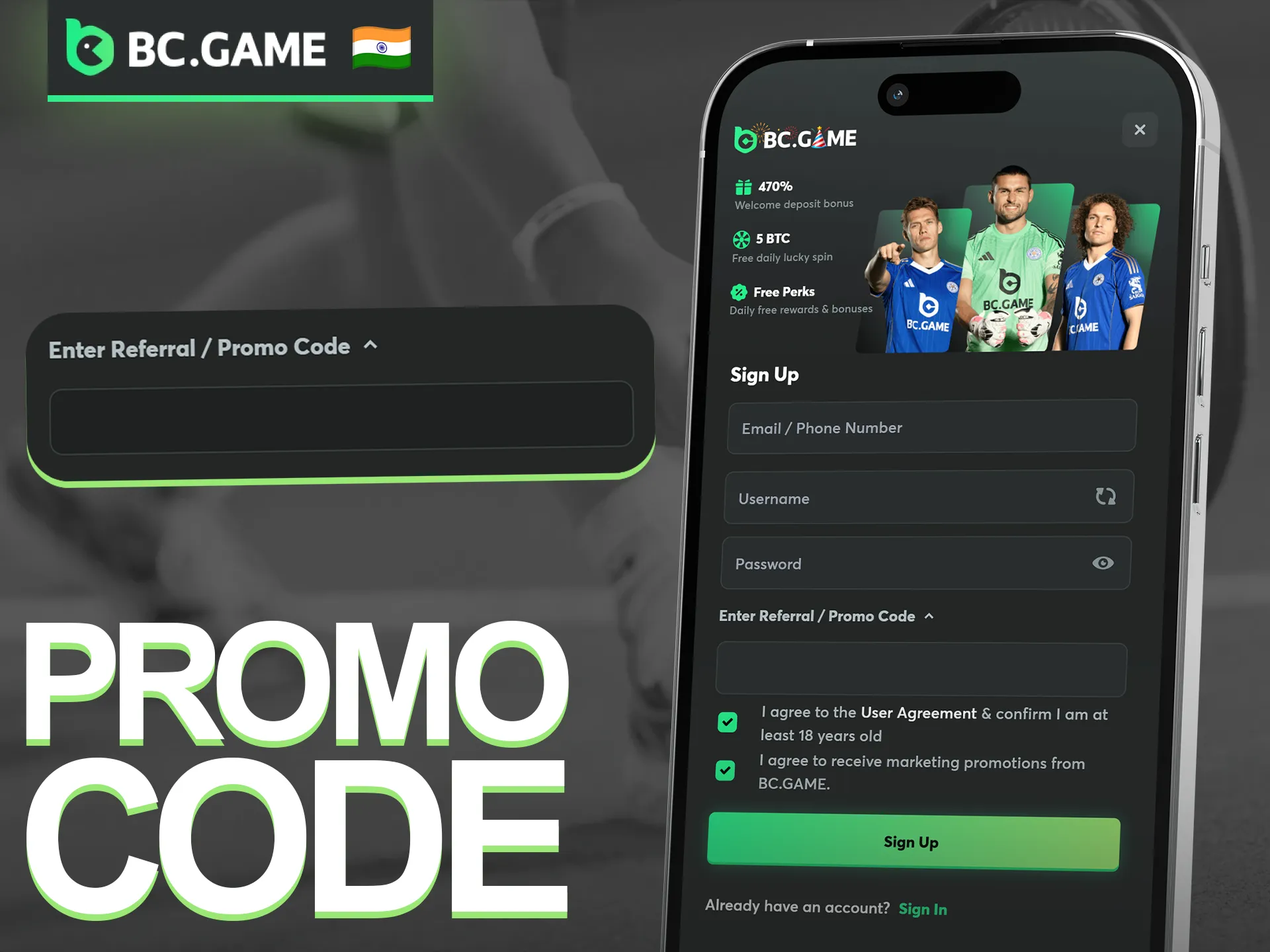 Use a BC Game promo code to unlock special rewards for mobile users.