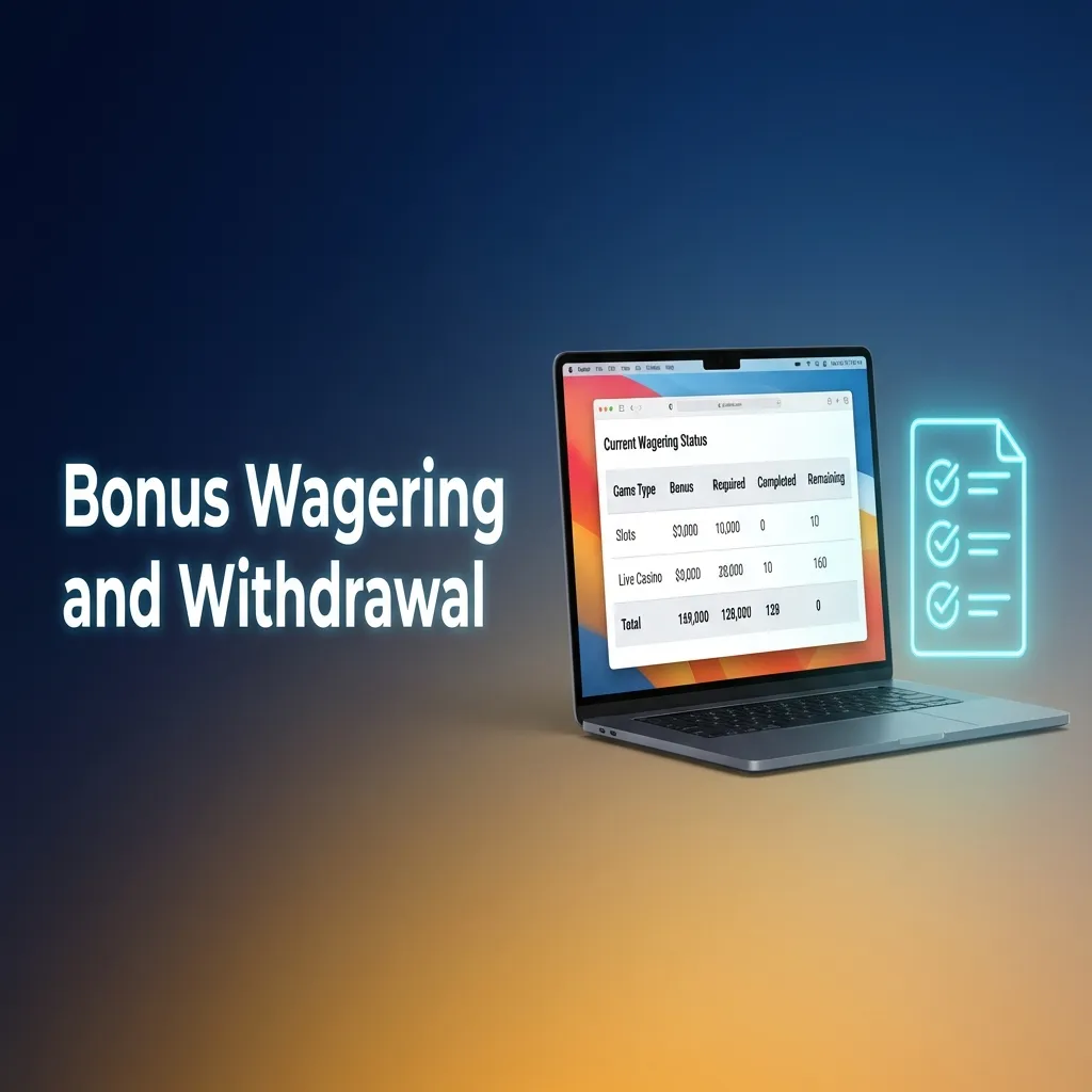 Visual flowchart illustrating the casino bonus wagering process, from the separate bonus account to the final withdrawal