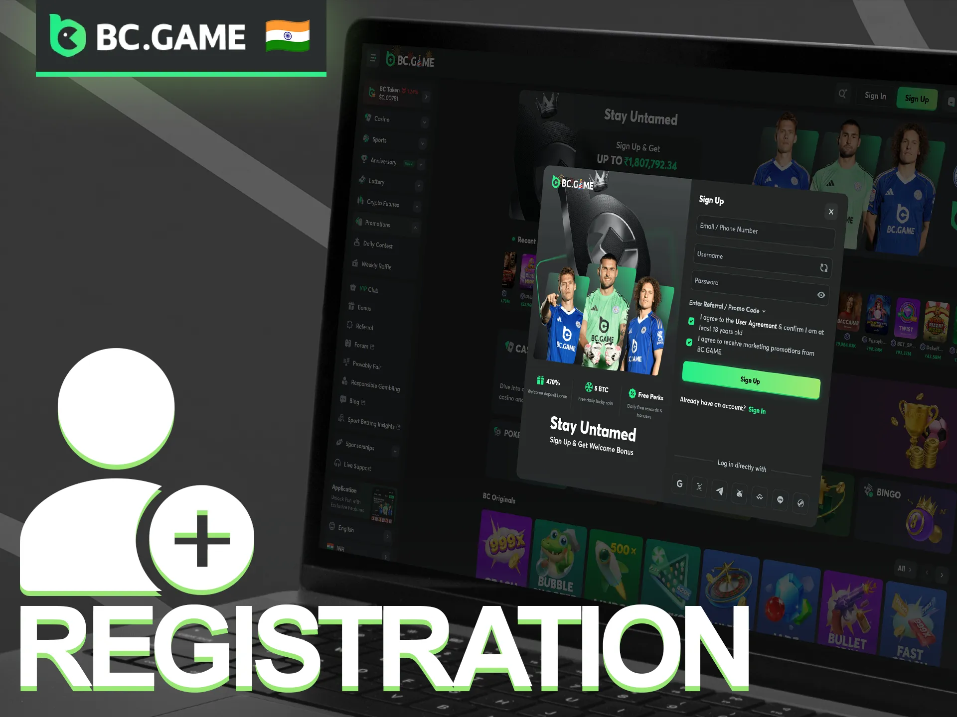 Just follow these quick steps to finish your registration and start exploring BC Game.