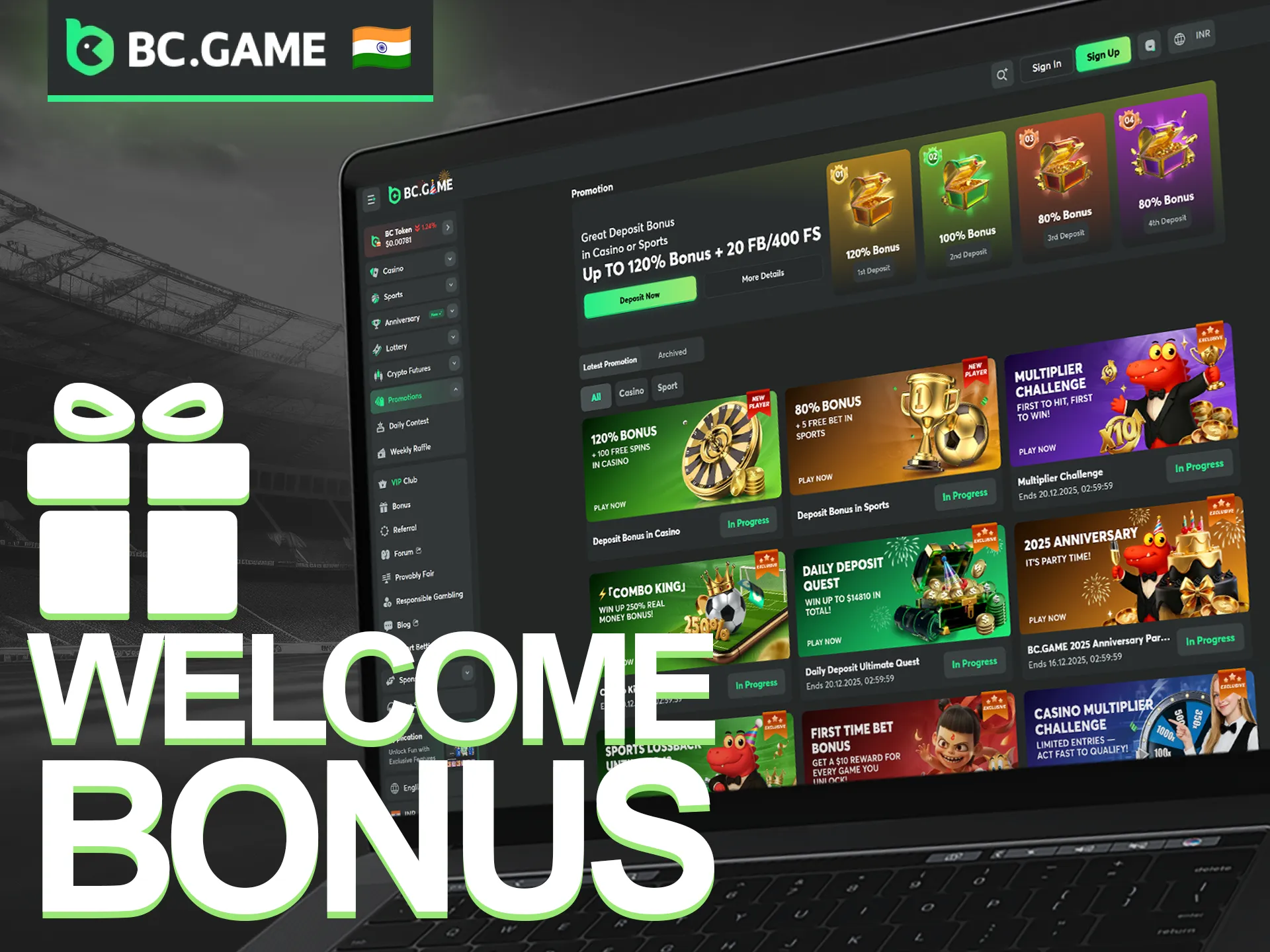 Claim your BC Game welcome package today and give your starting balance a serious boost.