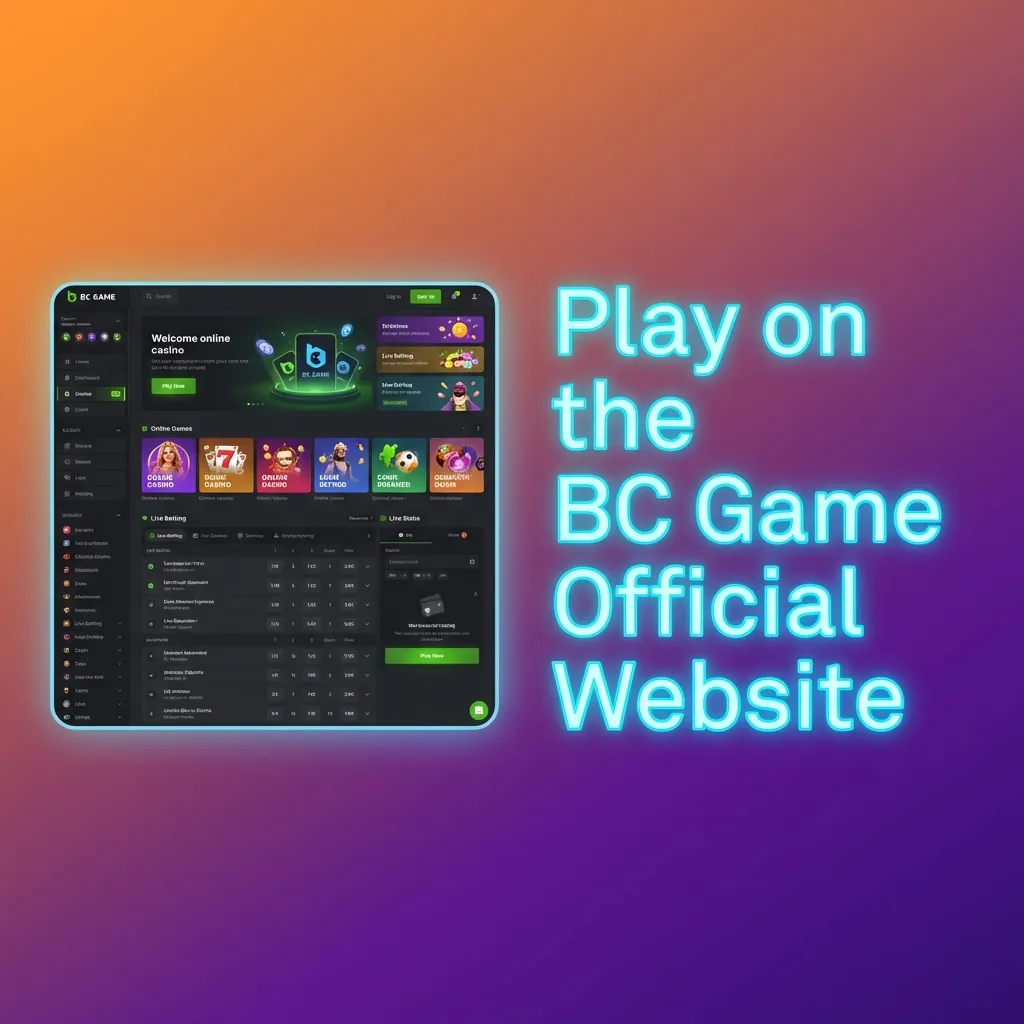 A preview of the official BC Game website, showcasing the casino, sports betting, and live dealer sections available via browser