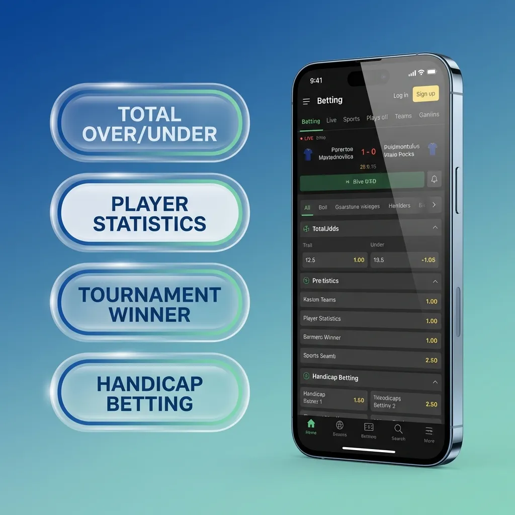 A detailed view of the BC Game betting menu, explaining the differences between single, accumulator, system, handicap, and over/under wagers.