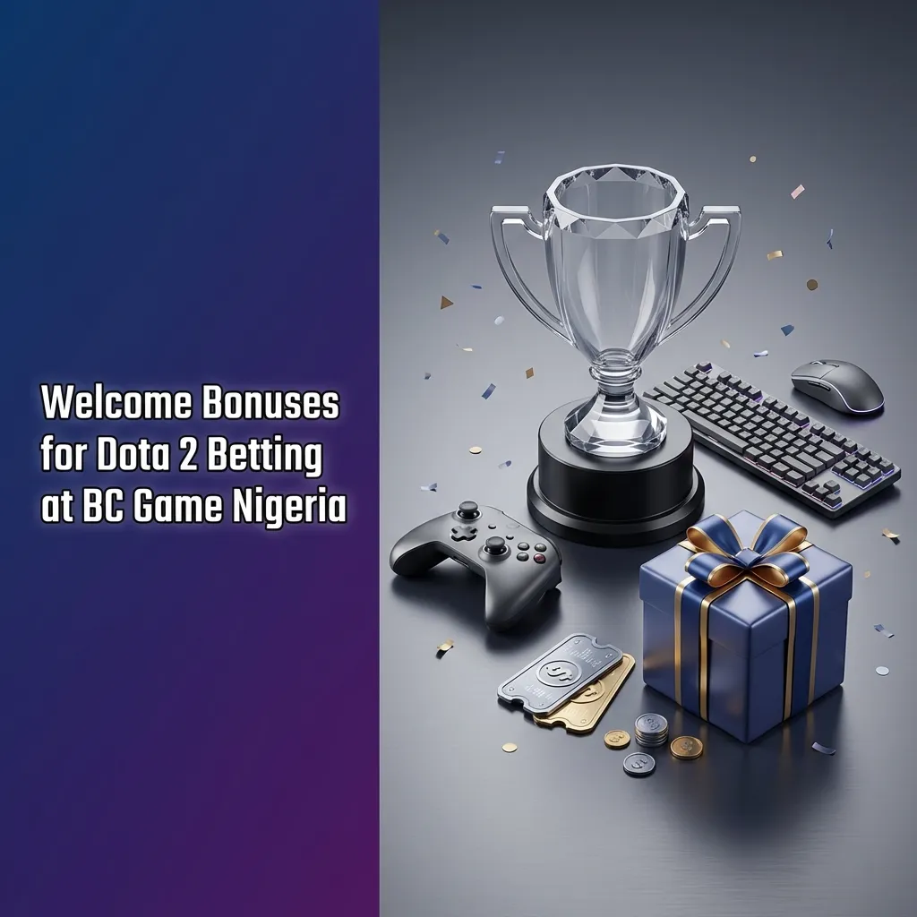 Visual guide to the BC Game Nigeria welcome bonus, highlighting the 360% offer and registration flow for Dota 2 fans