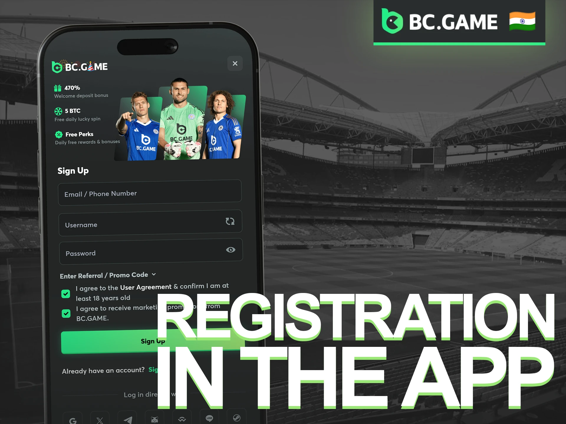 Register via the app for a smoother, faster, and more streamlined gaming experience.